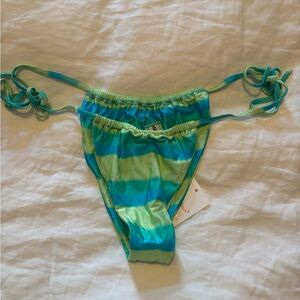 Dippin' Daisy's Blue and Green Cheeky Bikini Bottoms NEVER WORN